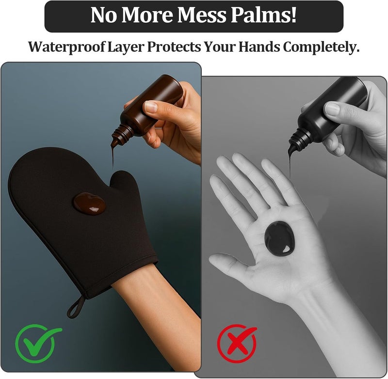 smrtcol Self Tanning Mitt 2 Pack Double Sided Applicator Mitt With Thumb for Sunless Tanning Lotion, Cream & Mousse - Image 3